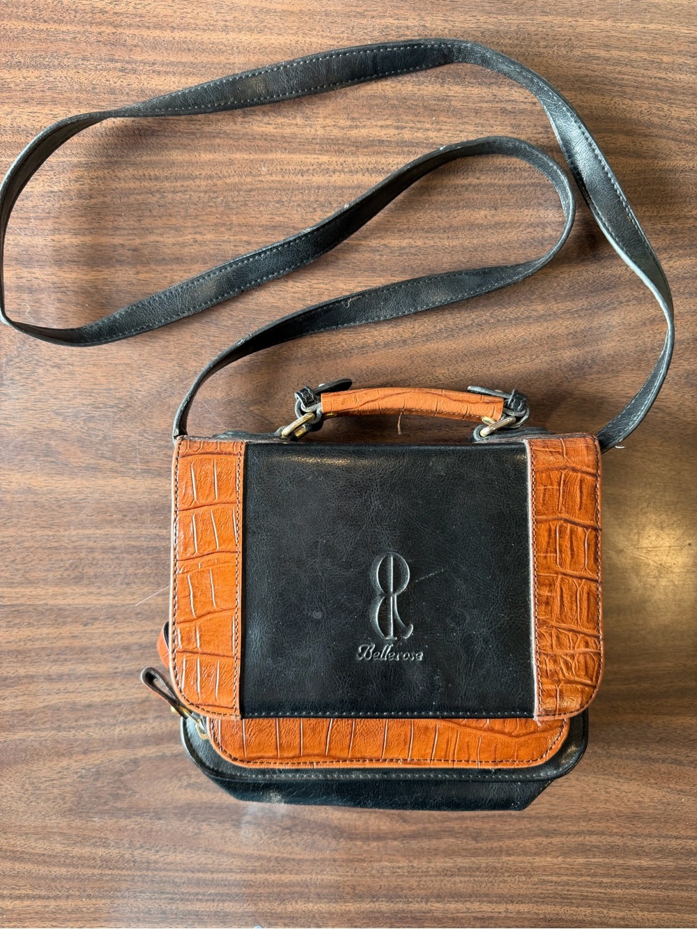 Vintage Bellerose Organizer Crossbody Satchel